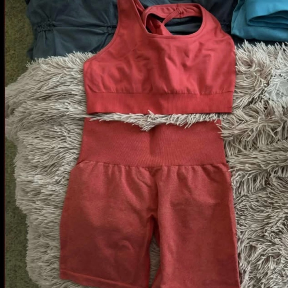 Nvgtn candy apple red Shorts/bra Set small